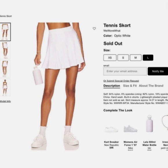 WeWoreWhat Tennis Skort, White - Picture 5 of 7